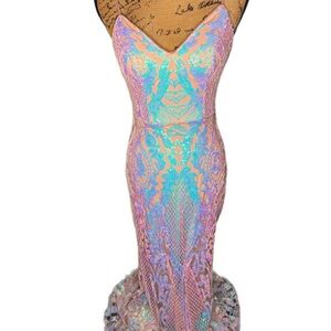 Elegant Iridescent Lace Dress